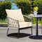 Outdoor Chair Cushion Set Seat And Back Cushion Polyester Thick Padded With Ties Removable Cover Patio